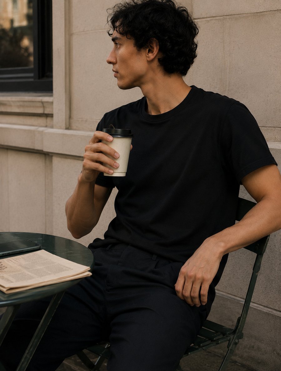 A quiet coffee ritual in the city
