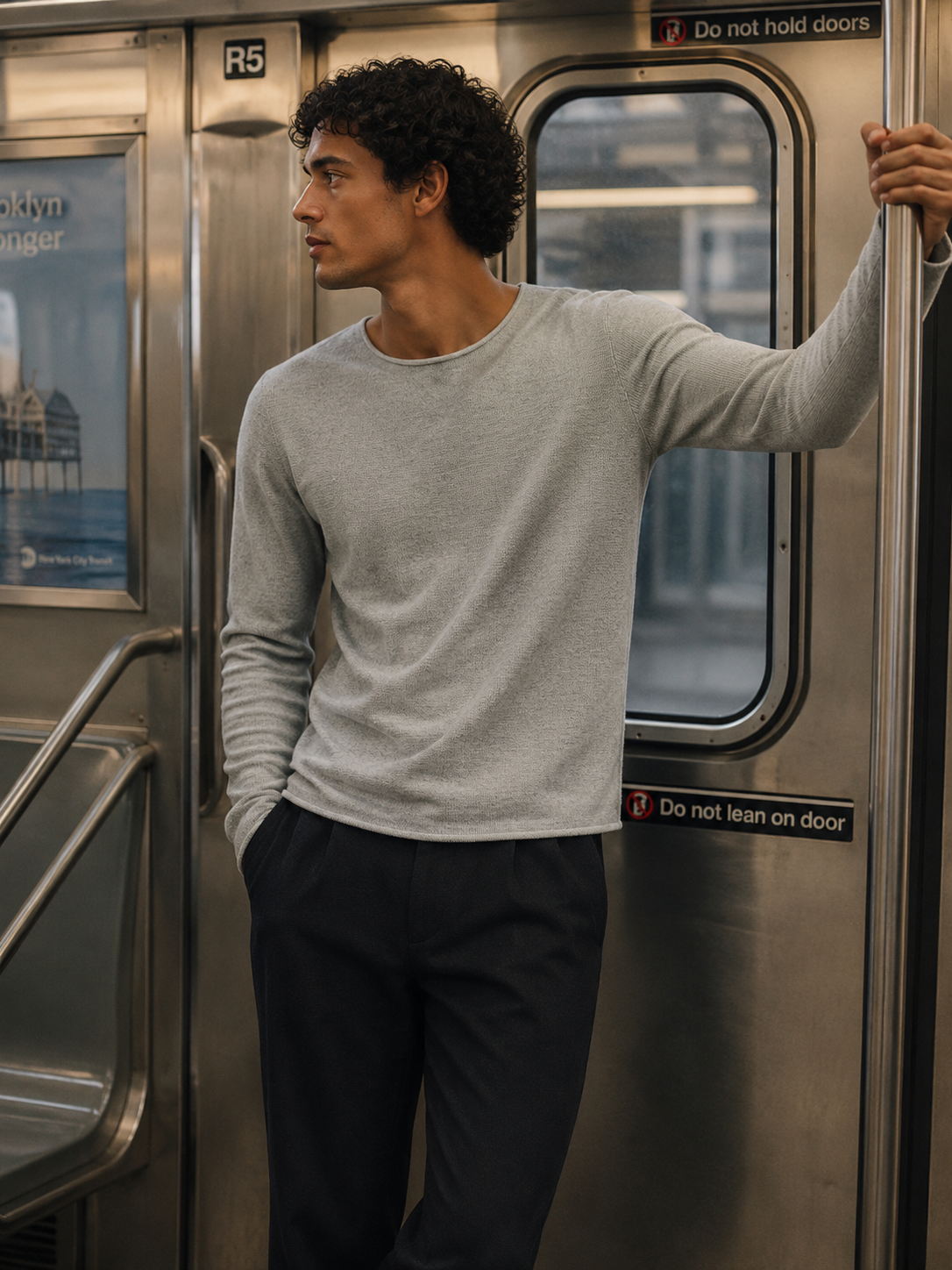 Halden menswear — knit on the train